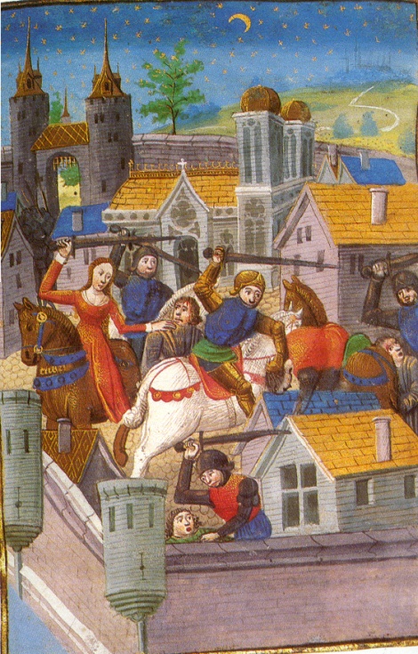 This medieval painting shows horsewomen on a serious rampage!